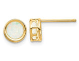 3/5 Carat (ctw) Opal Solitaire Earrings in 14K Yellow Gold